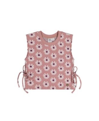Little and Big Girl 6-12 Jacquard Vest Printed Flowers