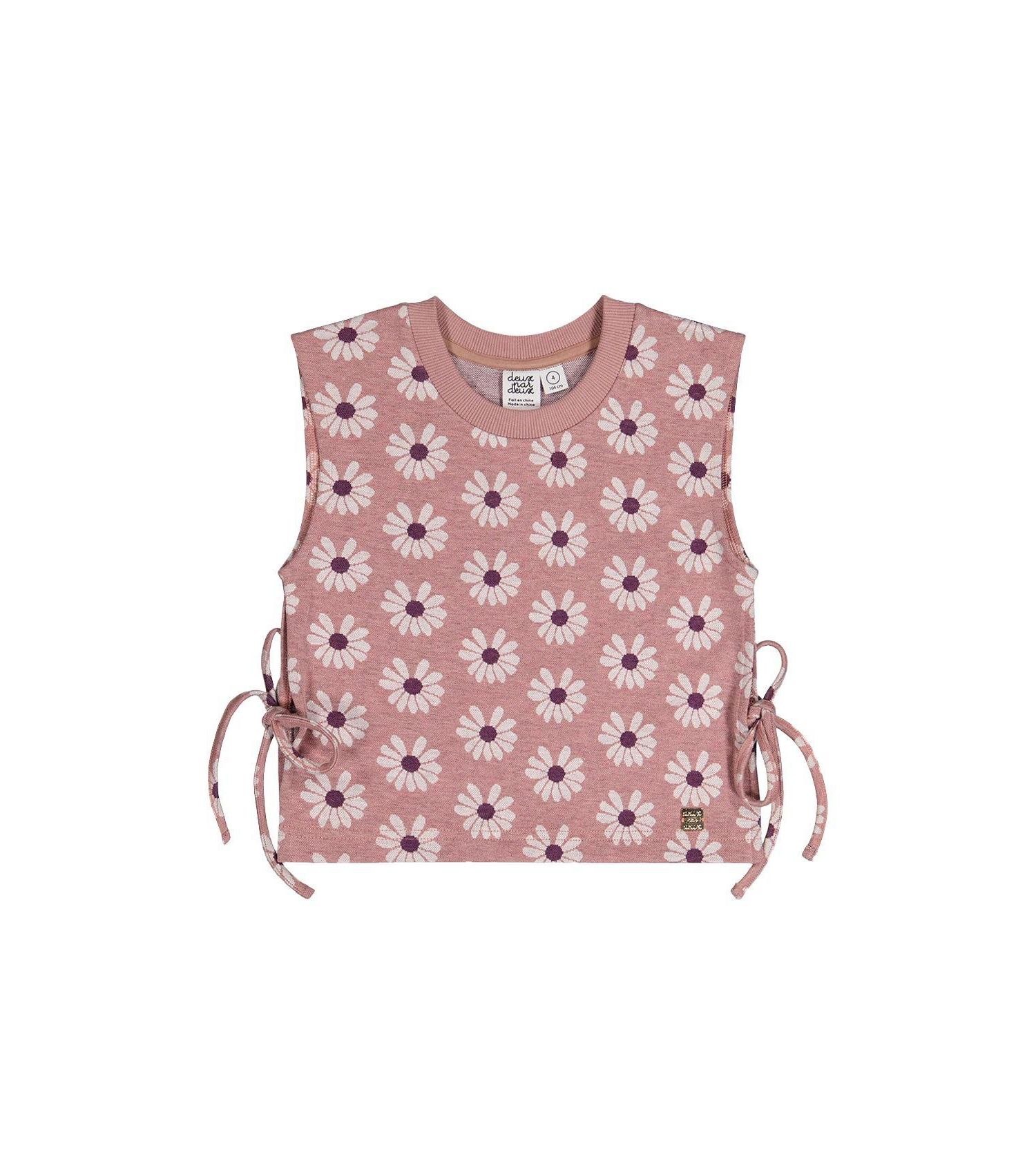 Little and Big Girl 6-12 Jacquard Vest Printed Flowers