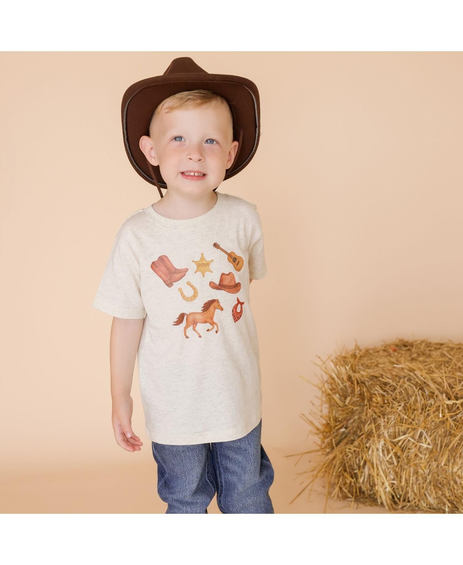 Big Boys 12-10 Western Cowboy Short Sleeve T-Shirt