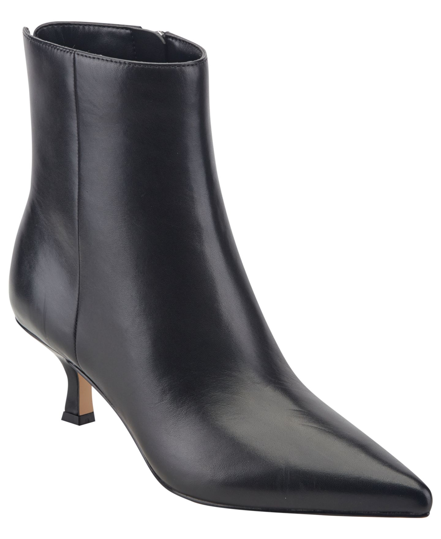 Женские ботинки Marc Fisher LTD Francy Leather Ankle Dress Booties, цвет: Чёрный кожаный — фото 1