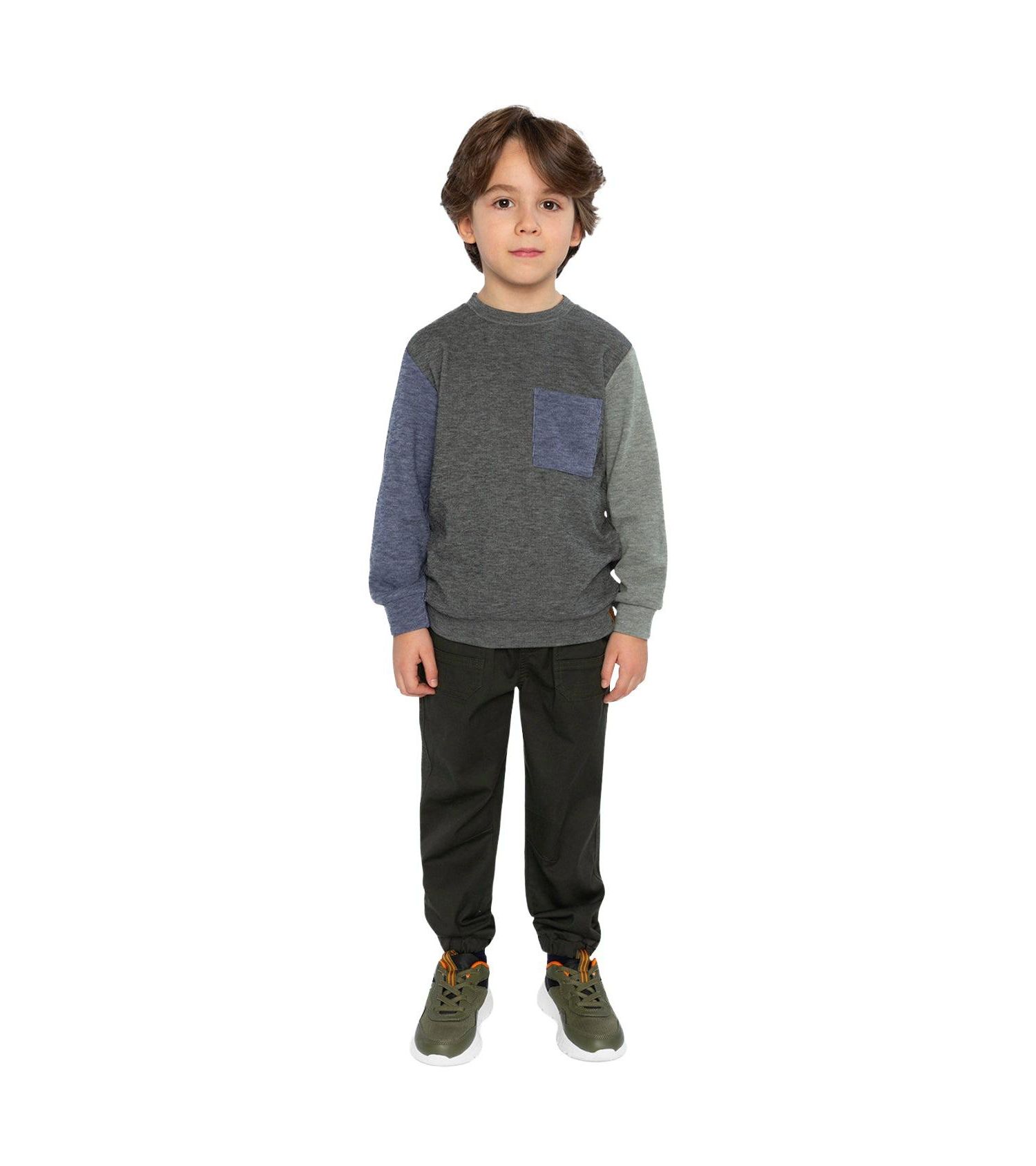 Little and Big Boy 6-12 Color block Brushed Jersey Top