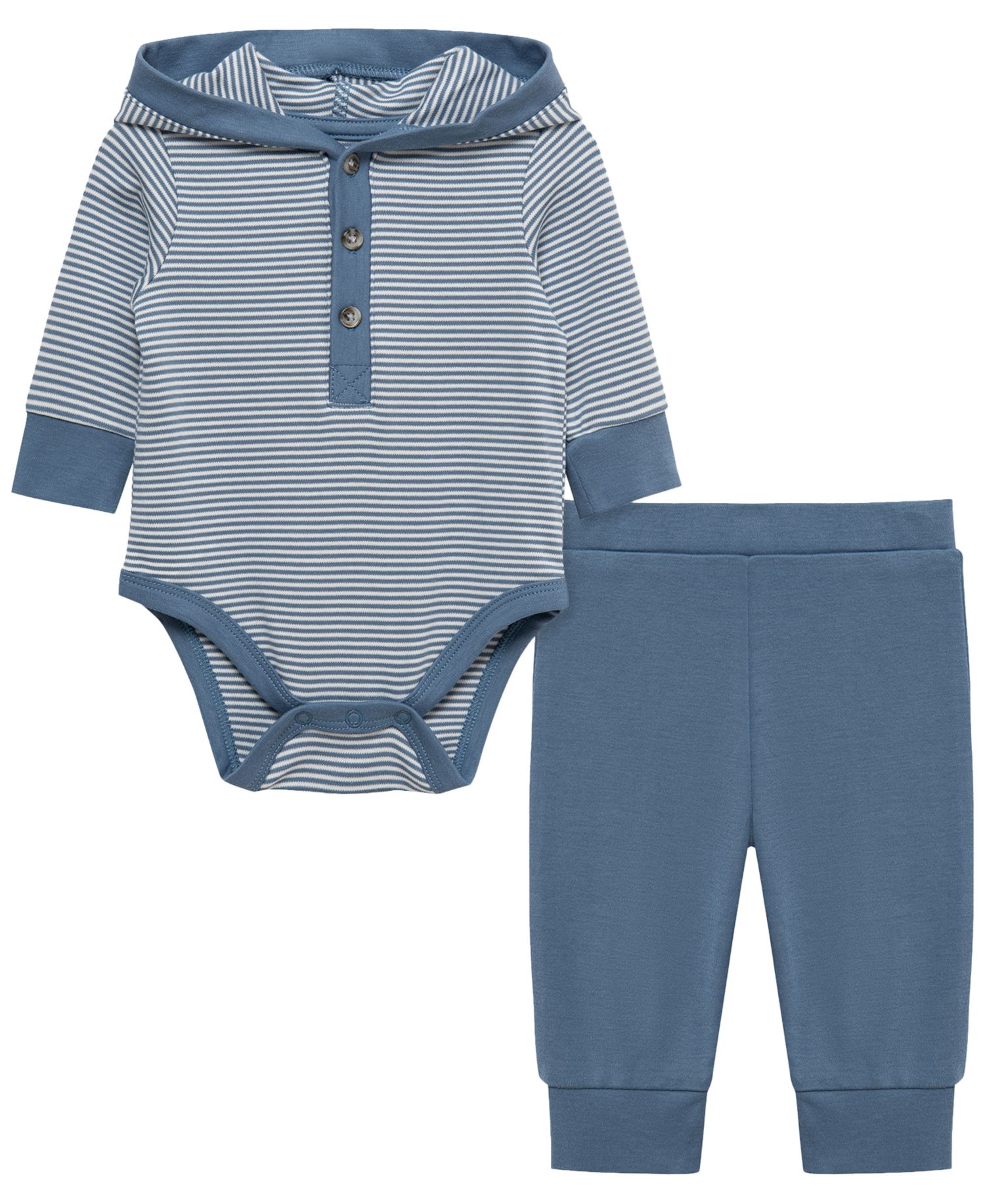 Baby Boys' Bear Long-Sleeve Hooded Bodysuit and Pants, 2-Piece Set
