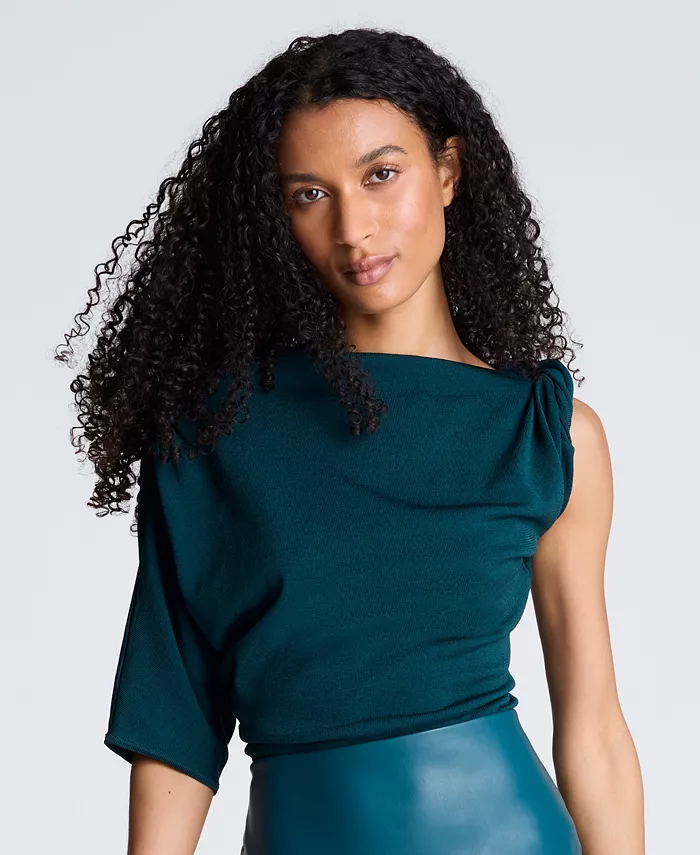Women's Asymmetrical Draped Knit Sweater - thumbnail 7