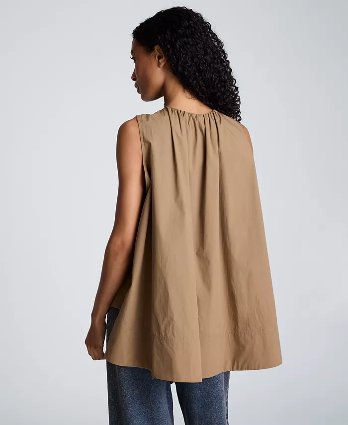 Women's High-Low Tent Poplin Top - thumbnail 5