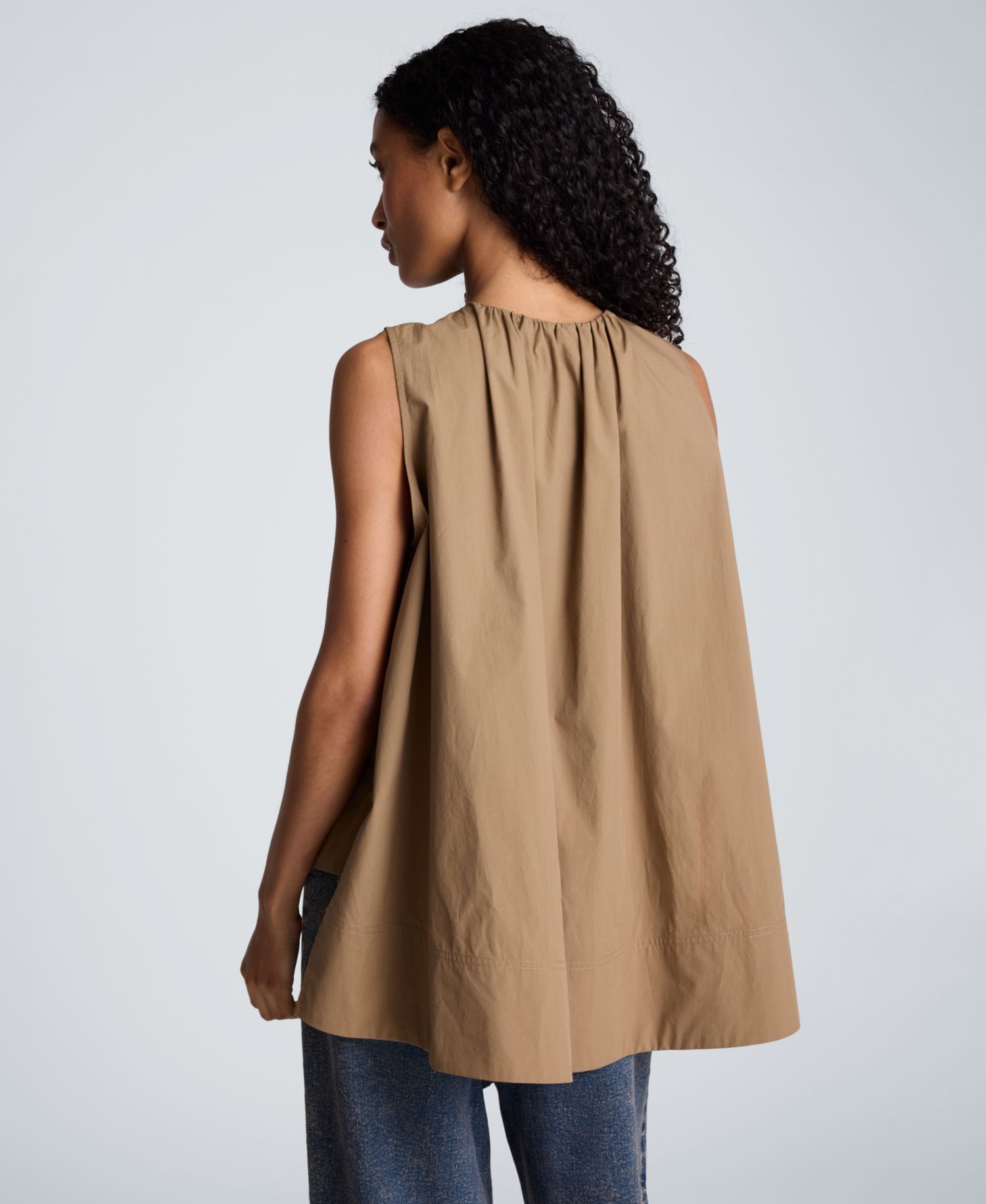 Women's High-Low Tent Poplin Top