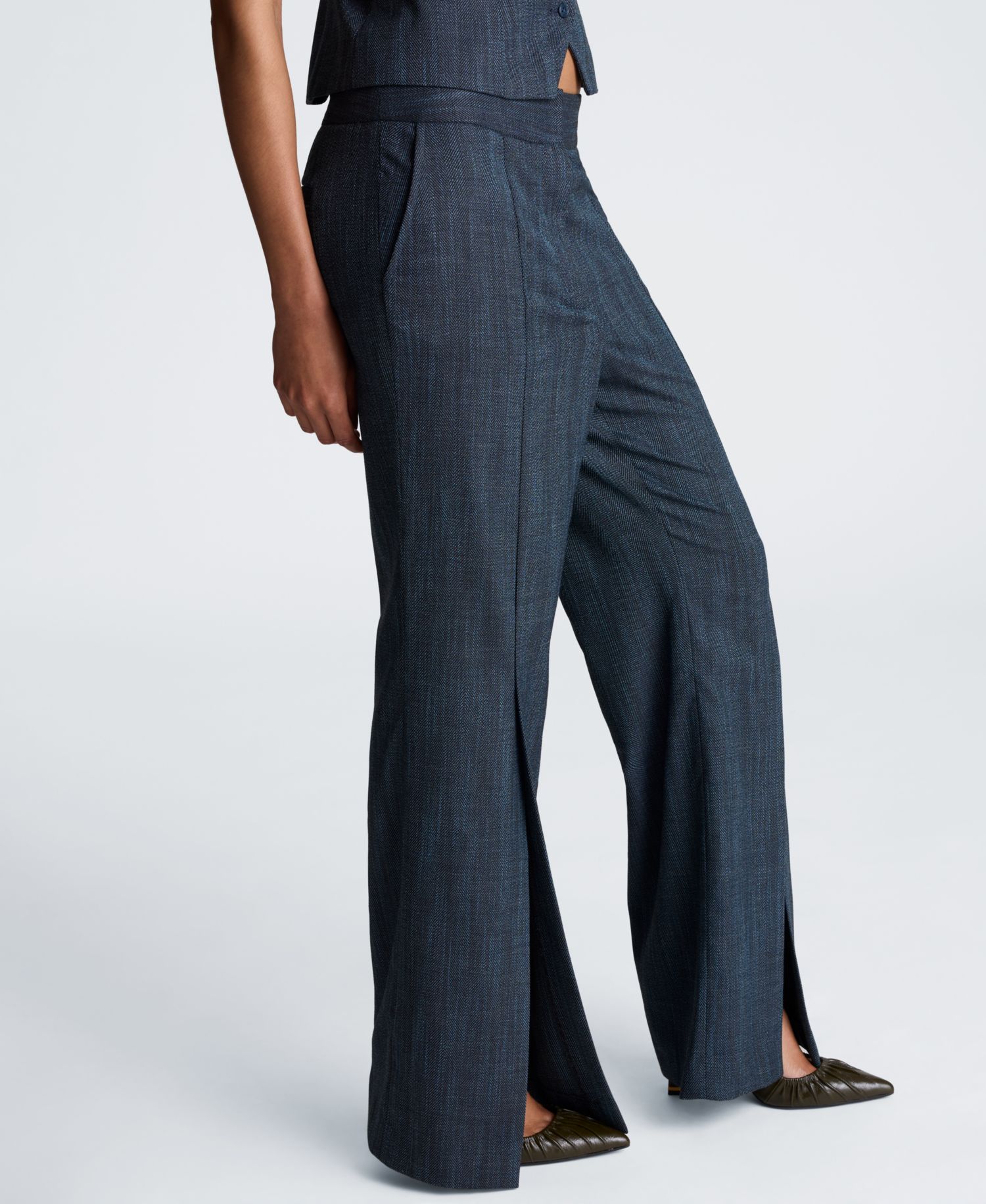 Women's High-Rise Slit Flare Pants