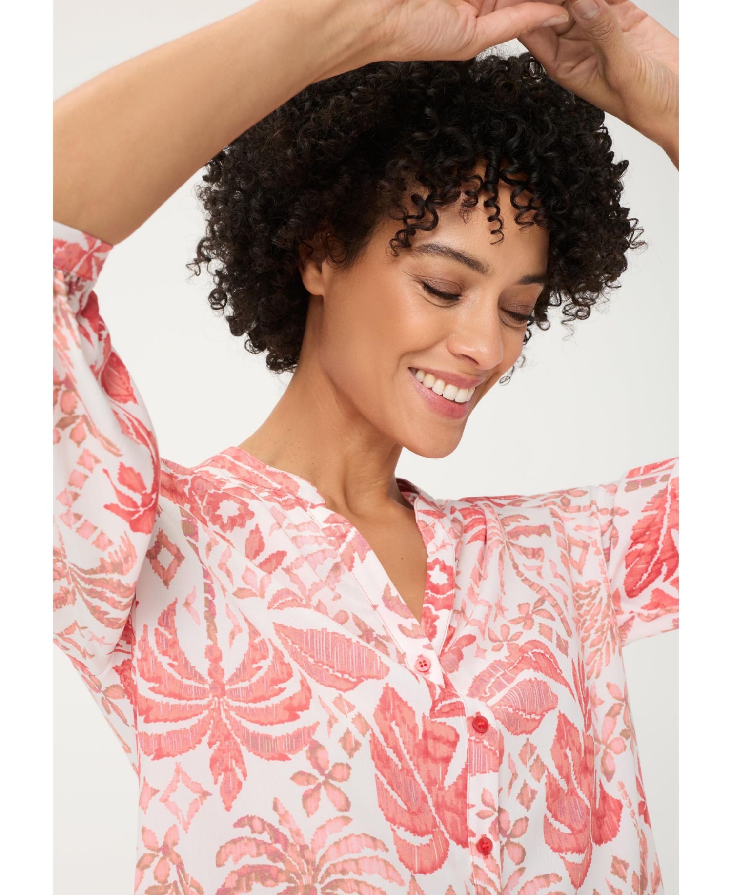 Women's Ornamental Botanic Print Tunic Shirt