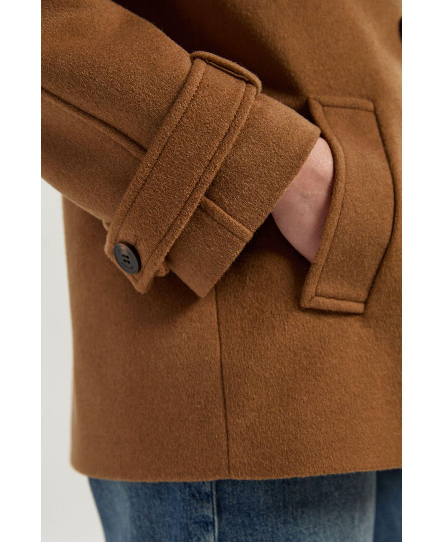 Women's Brushed Wool Double Breasted Short Coat