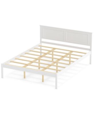 Farmhouse Style Wooden Bed Frame with Headboard