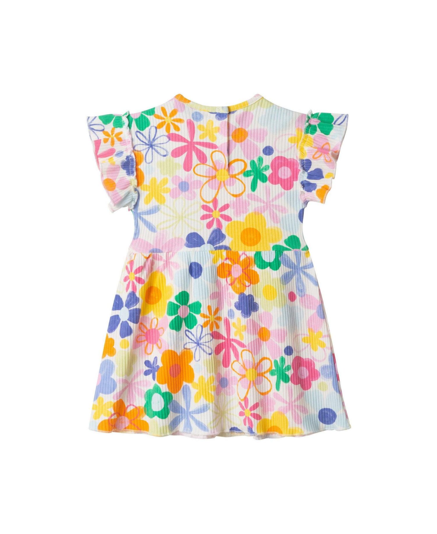 Infant Girls (Size 3-6M to 18-24M ) ) Floral Printed Rib Dress
