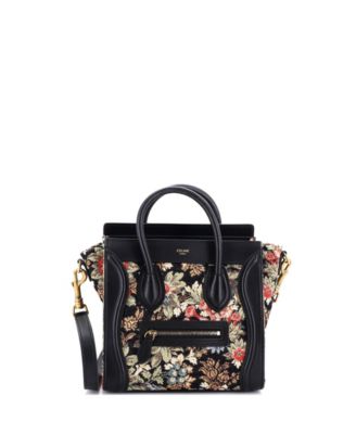 Nano Luggage Bag Printed Jacquard and Leather
