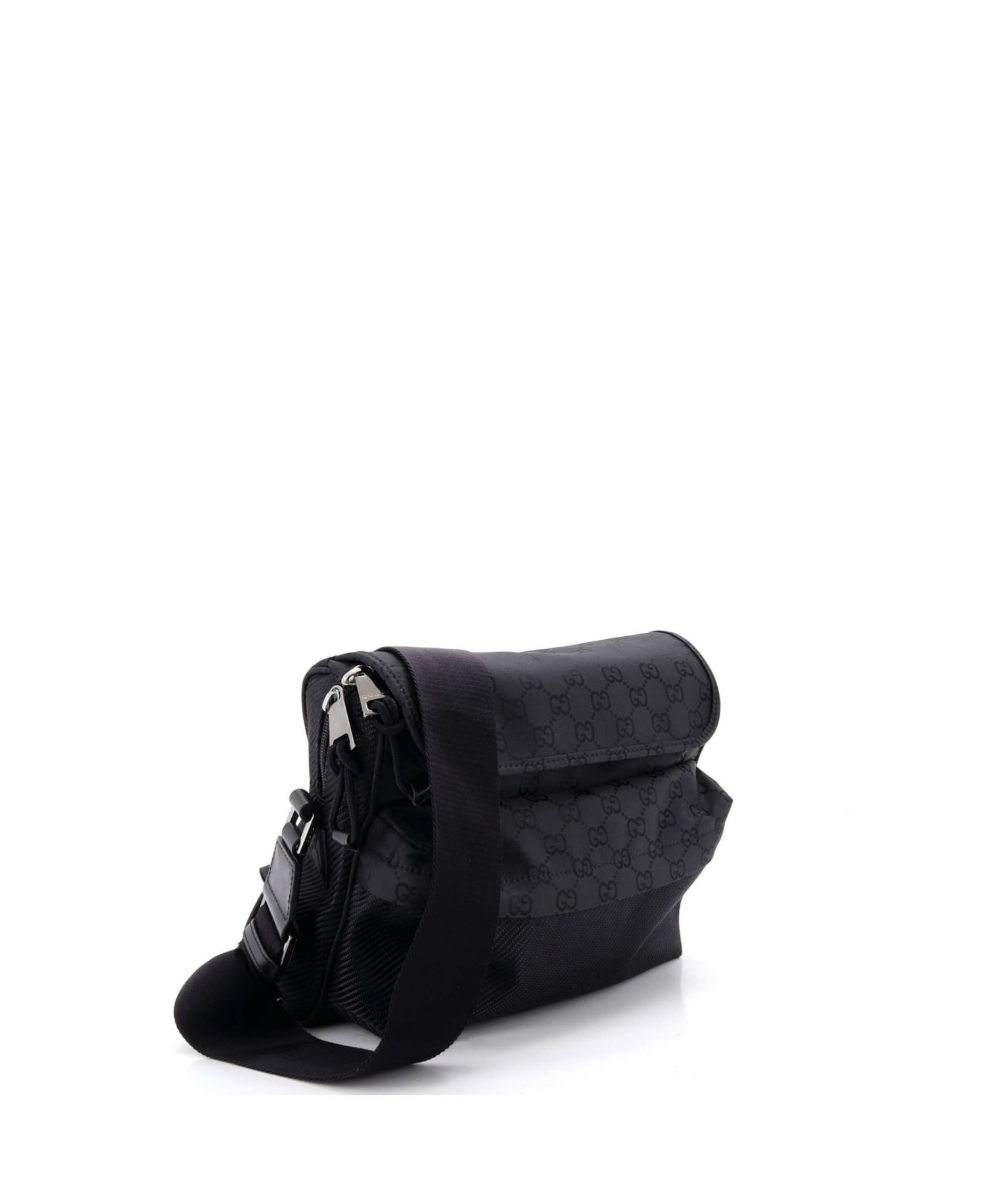 Medium Web Flap Crossbody Bag Guccissima Nylon