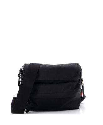 Medium Web Flap Crossbody Bag Guccissima Nylon