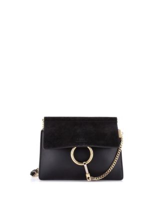 Mini Faye Chain Shoulder Bag Leather and Suede