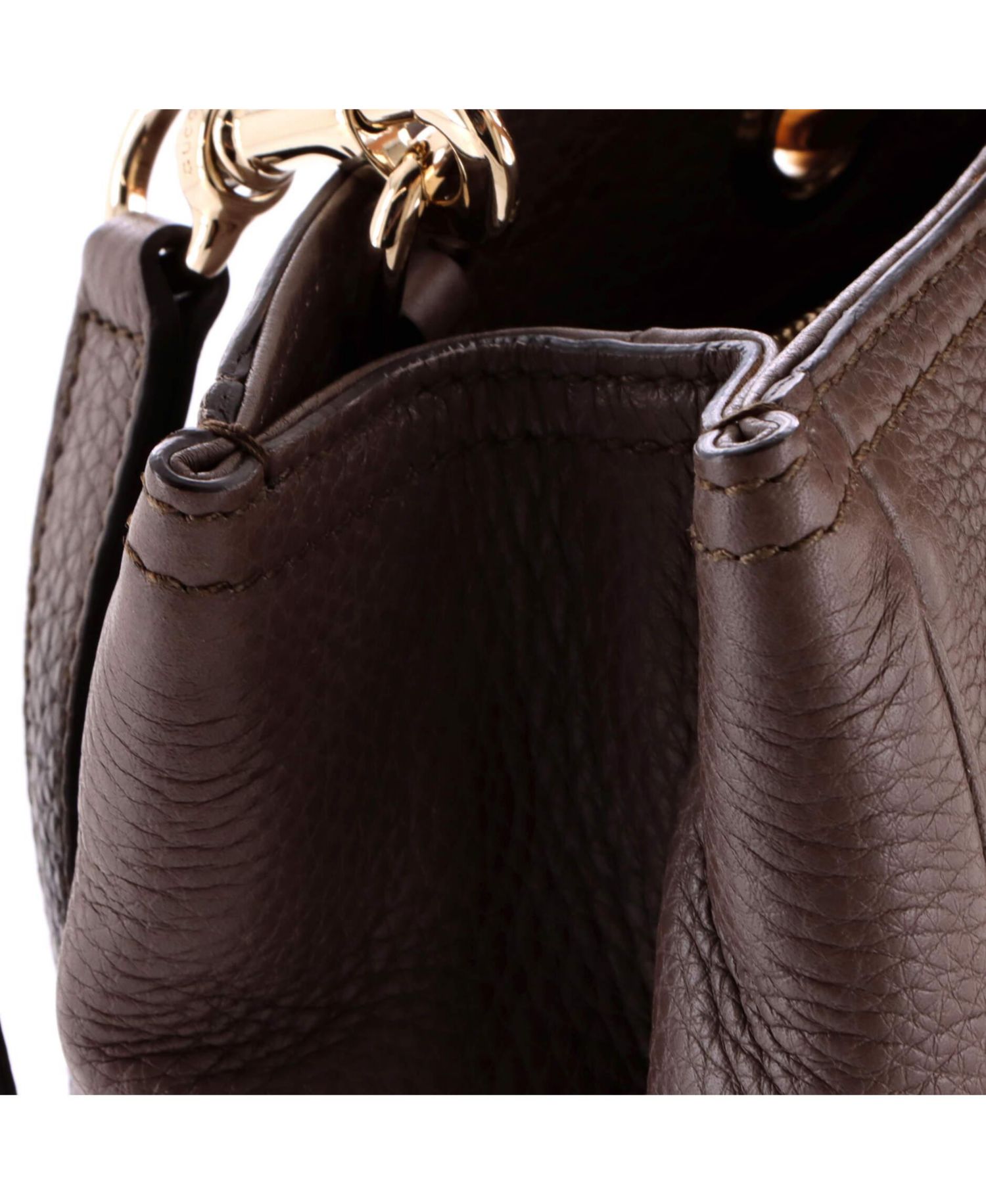 Medium Bamboo Shopper Tote Leather