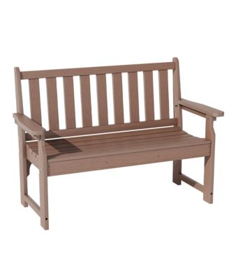 Heavy Duty All-Weather Poly Lumber Outdoor Bench for 2, 800lb Capacity Durable Garden and Patio Seating Ideal for Lawn, Backyard