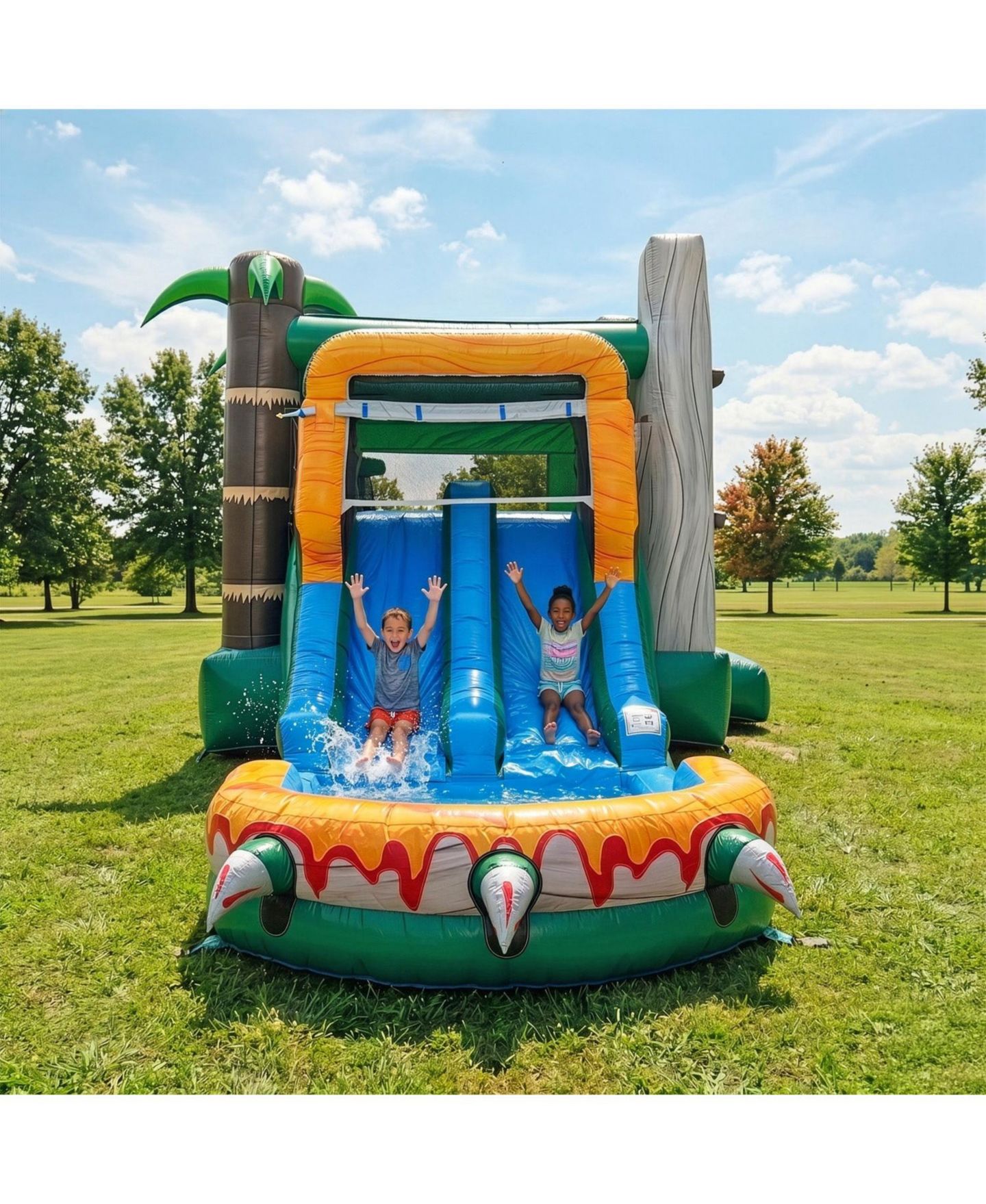 Детская игрушка HeroKiddo T-Rex Adventure XL Inflatable Bounce House Combo, цвет: Open Miscellaneous — фото 4
