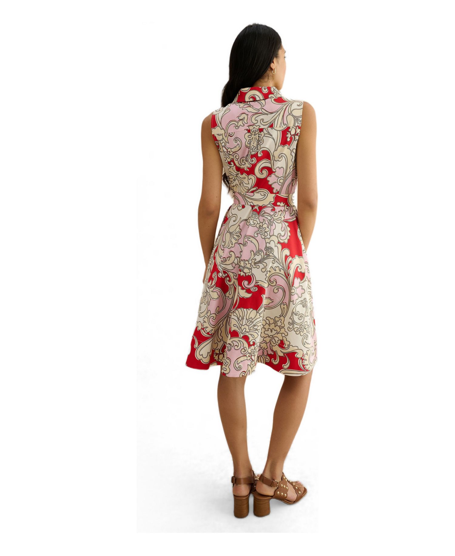 Beki Printed Collar Shirt Dress