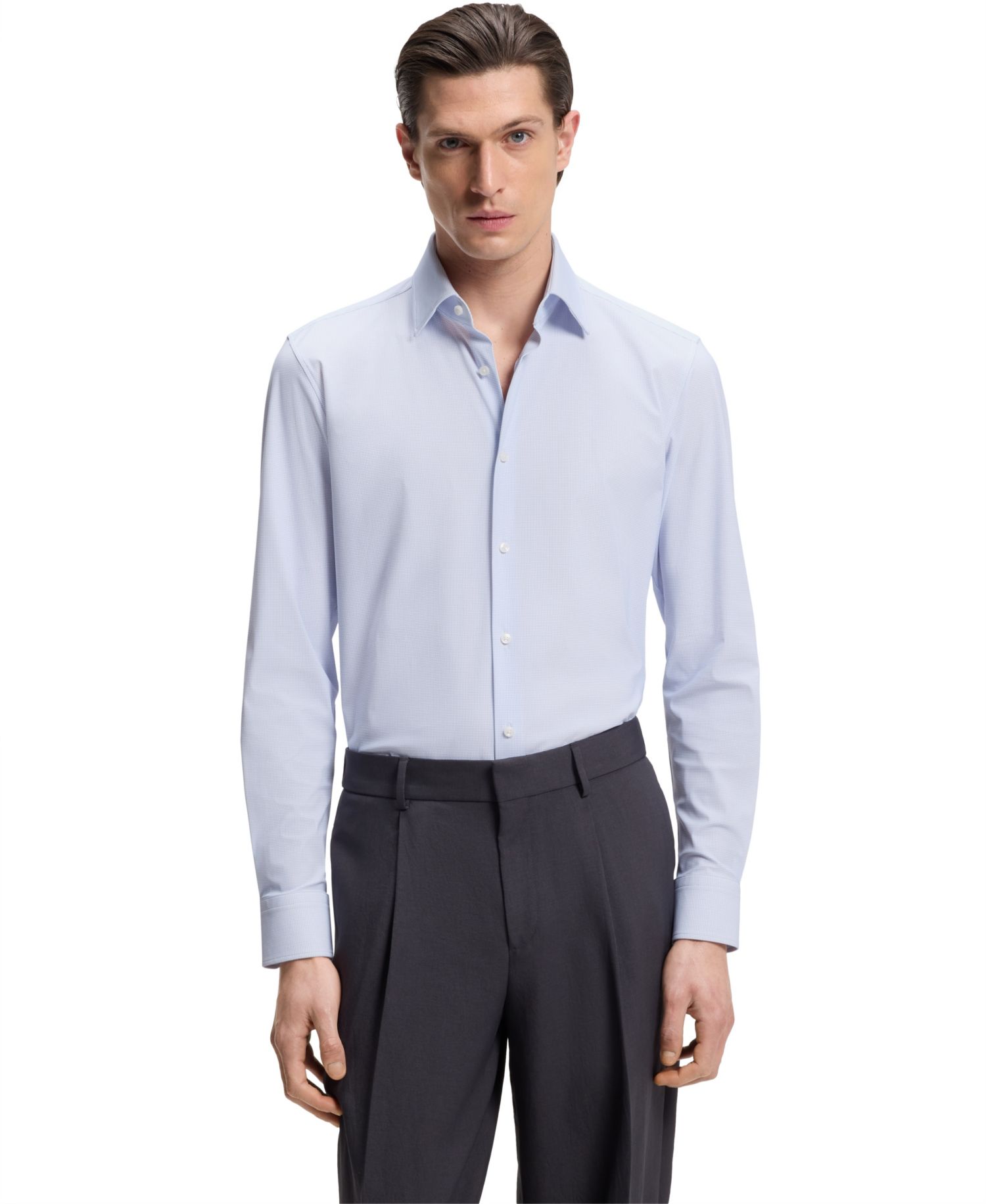 BOSS by Men's Printed Performance-Stretch Fabric Slim-Fit Dress Shirt