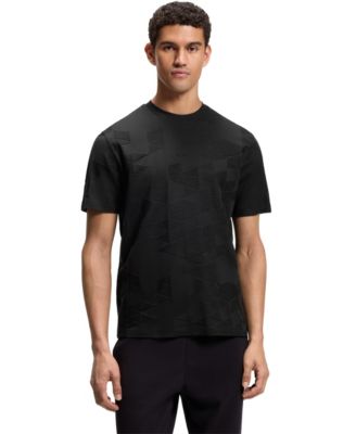BOSS by Men's 3D-Jacquard Pattern Cotton T-Shirt
