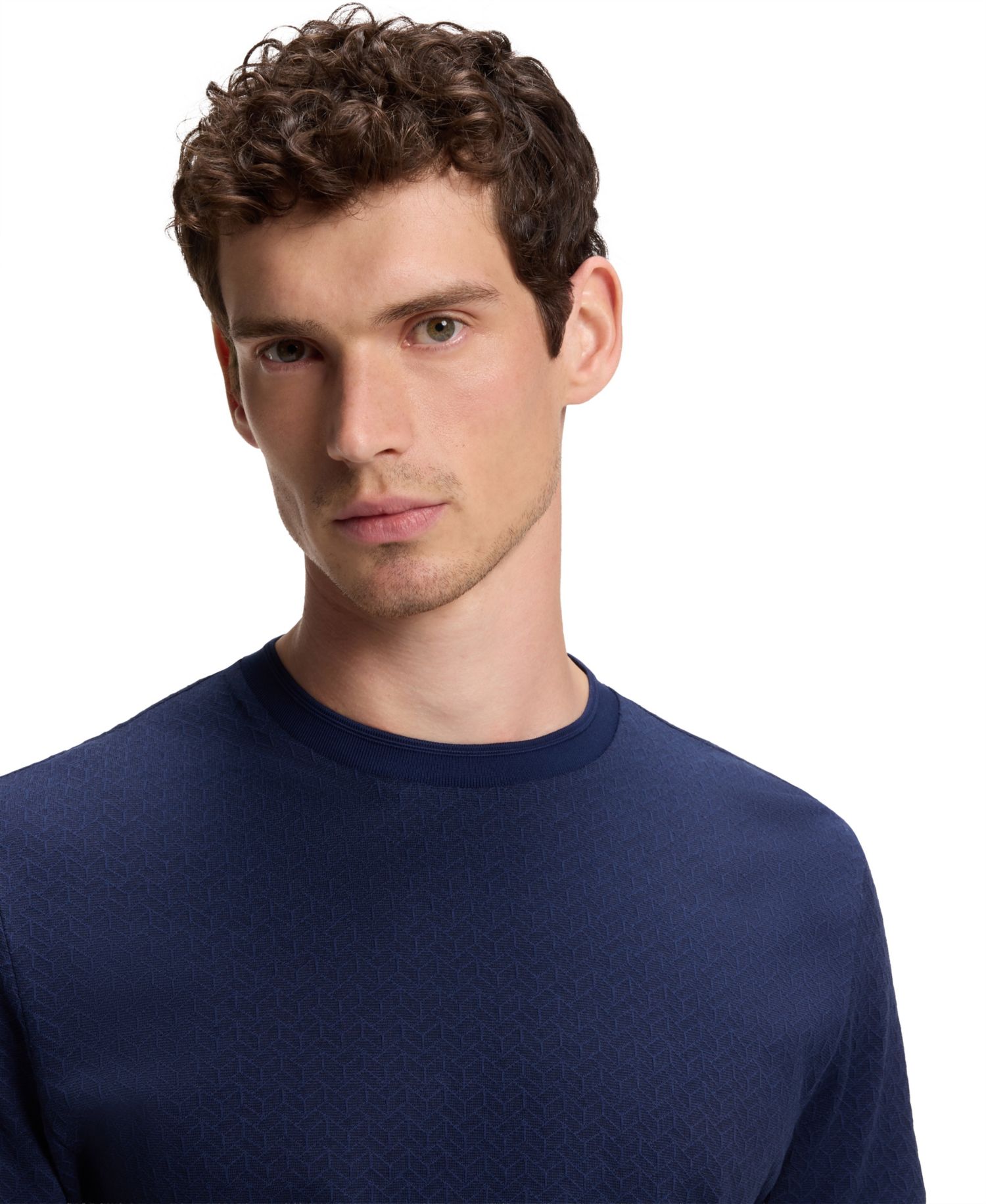 Men's Cotton-Silk Jacquard Regular-Fit T-Shirt