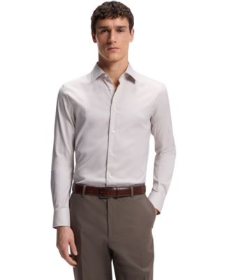 BOSS by Men's Structured Cotton Blend Slim-Fit Dress Shirt
