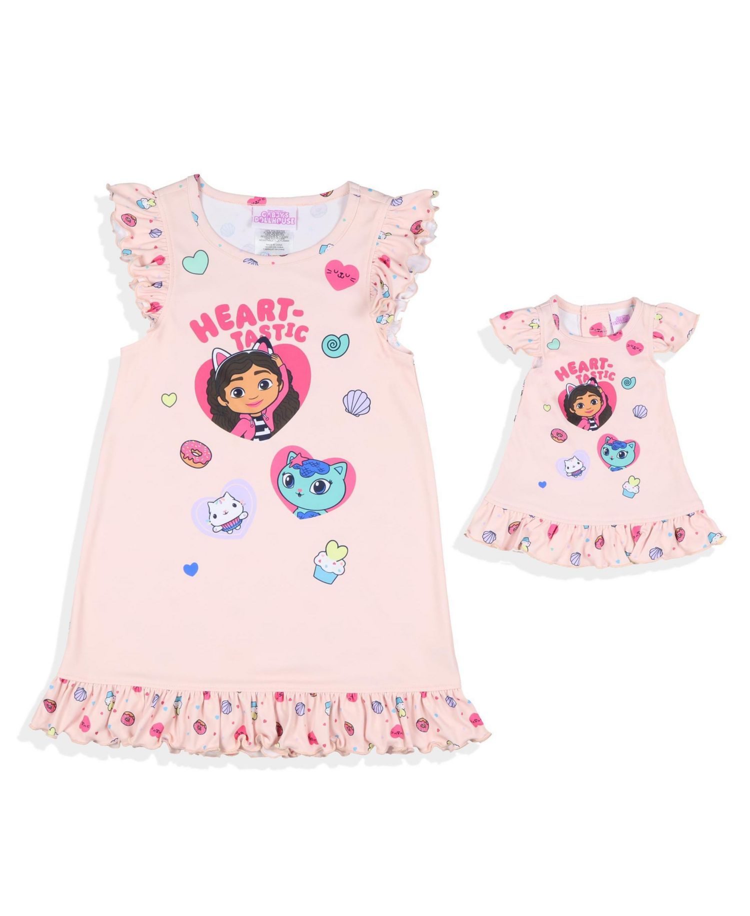 Toddler Girls Heart-Tastic Sleep Nightgown with Matching Doll Dress