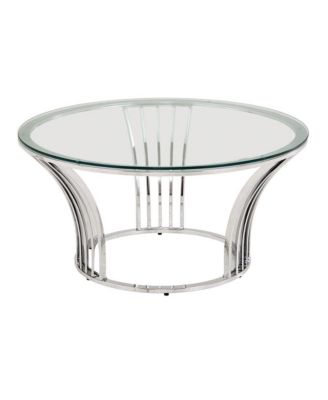 Chrome Finish Coffee Table With Glass Top