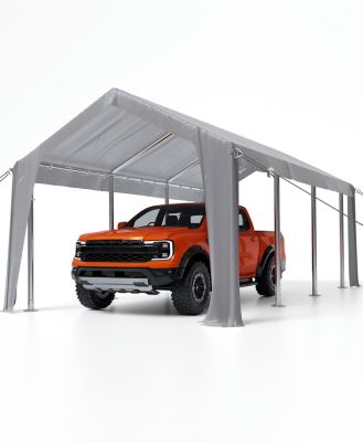 13x25 Feet Waterproof and UV-Resistant carport Replacement Canopy Cover -220G PE Fabric with Ball Bungees