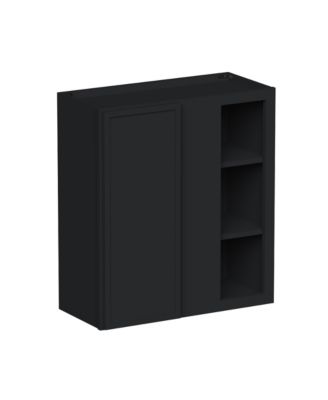 30 Inch Height Standard Corner Wall Cabinets, Ready to Assemble Kitchen Cabinet with Solid Wood Frame, Soft-Close Slides and Hinge