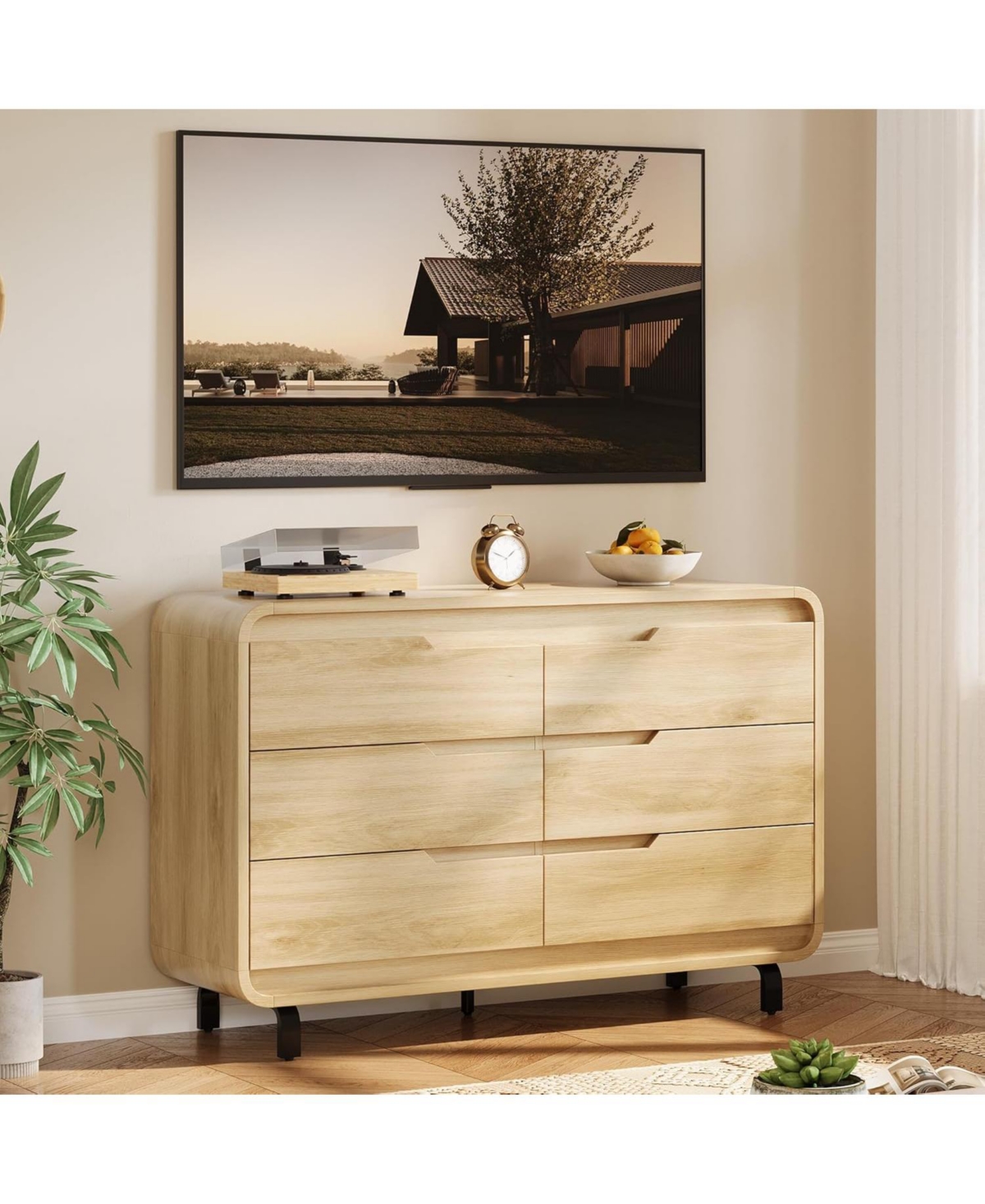 gaomon Dresser for Bedroom with Drawers,Chest of Drawers with Large Wood Storage Dresser, Tv Stand for Bedroom, Nursery, Living Room, Hallway - Natura
