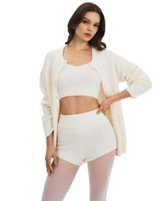 Women's Sera Wool-Blend Ribbed Knit Mini Shorts