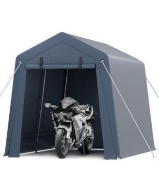7X12 feet Outdoor Storage Shed, Heavy Duty Portable Garage with Roll-Up Door, Waterproof Carport Shelter for Car, Motorcycle, Lawn Equipment