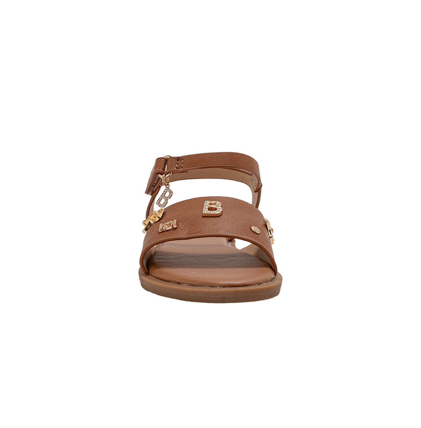 Сандалии Bebe Fashion Sandals - Dressy Shoes with Decorative Metal Charms для девочек, цвет: Коньячный — фото 9