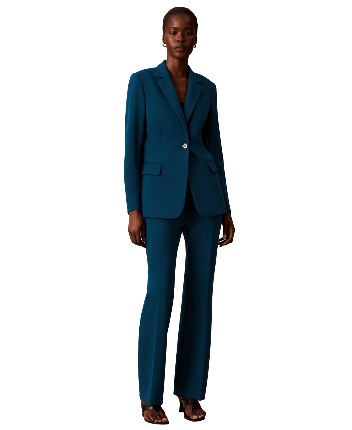 Calvin Klein Petite One-Button Notch Collar Jacket