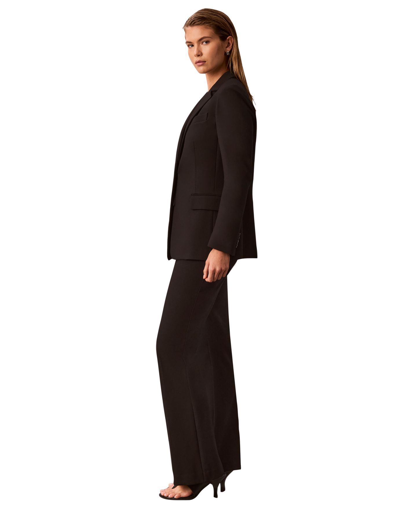 Женская куртка Calvin Klein Notch Collar One-Button, цвет: Чёрный — фото 6