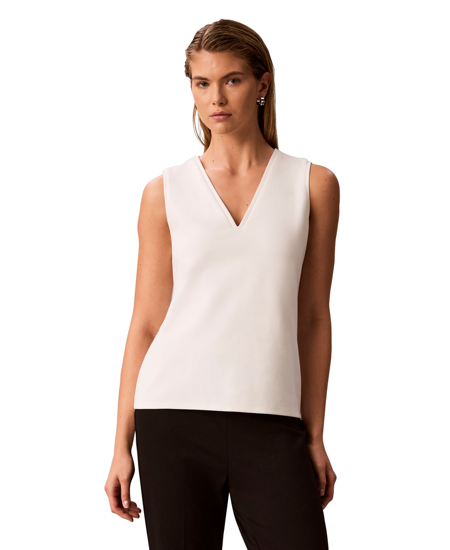 Petite V-Neck Banded Shell Top