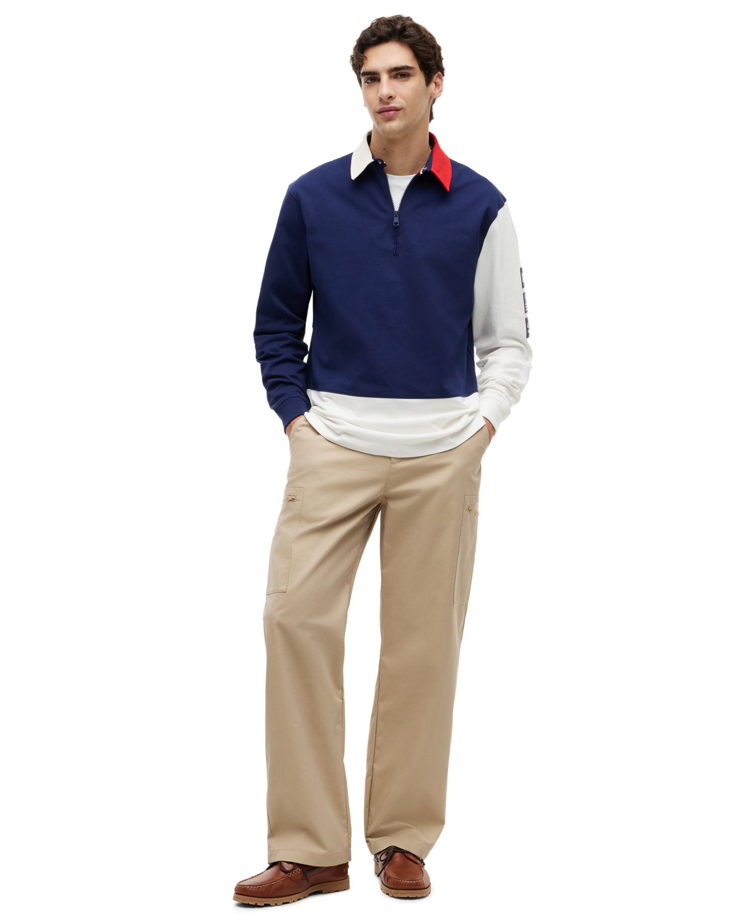 x U.S. SailGP Men's Color-Block Regular-Fit Rugby Shirt