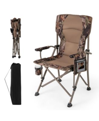 Heavy-Duty Folding Camping Chair, 400-lb Capacity, Metal Frame