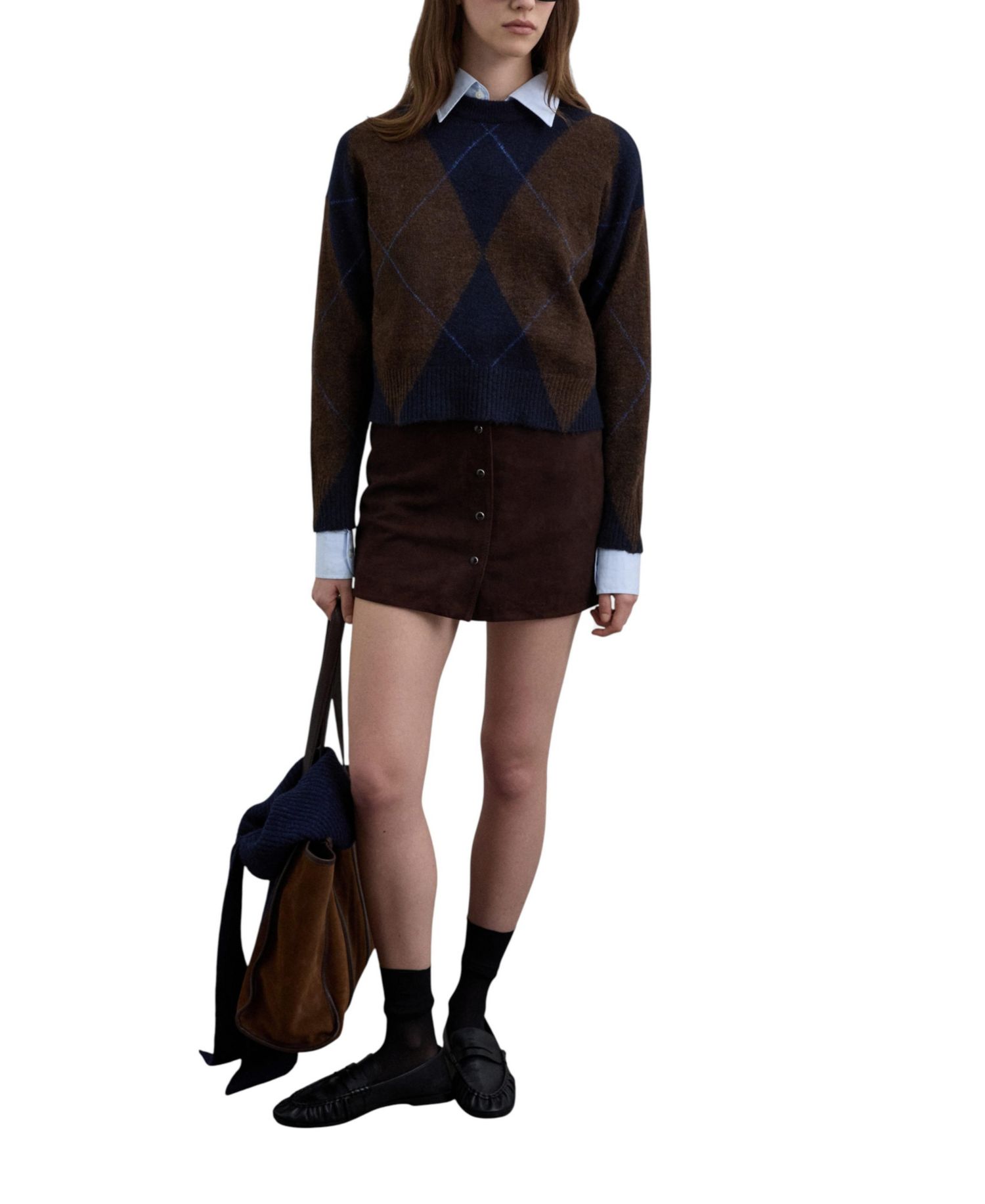 Women's Suede midi skirt