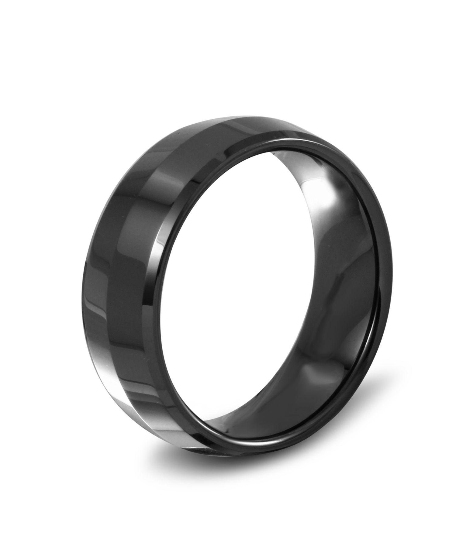 Men's Black Ceramic 8mm Ring