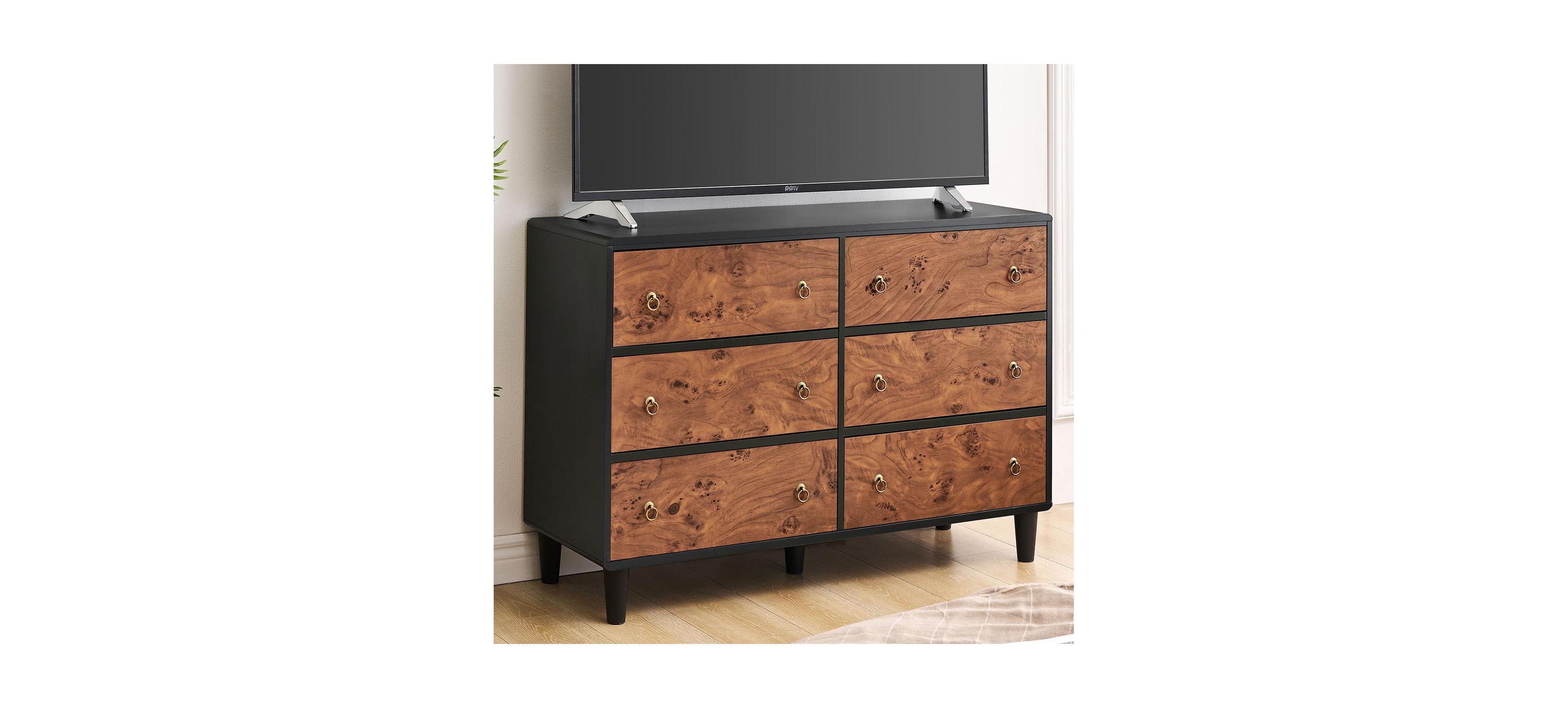 gaomon Dresser for Bedroom with Drawers, Wide Modern Chest of Drawers with Metal Handle, Wooden Dresser Tv Stand