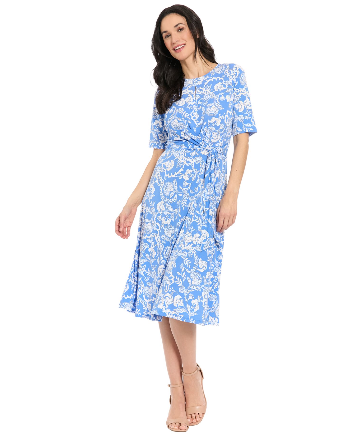 Petites Jersey Printed Midi Dress