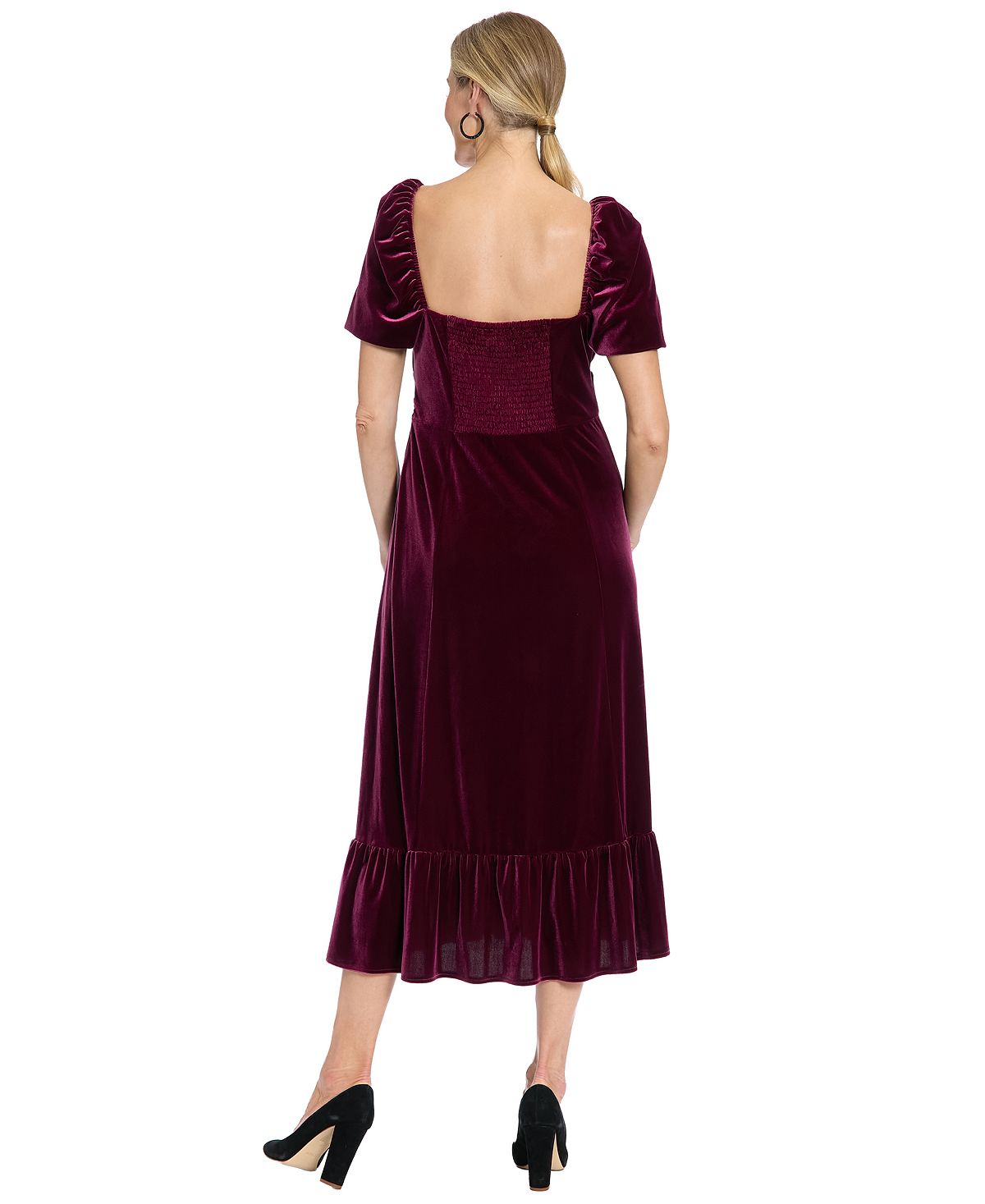 London Times Petite Square Neck Midi Dress view 3 — MAYCSS fashion products