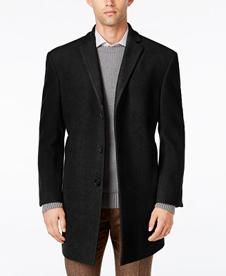 Calvin Klein Men's Prosper Wool-Blend X-Fit Overcoat & Reviews - Coats ...