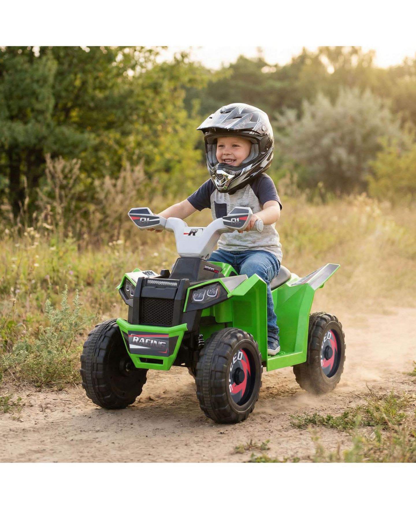 Детская игрушка Mecale 6V Kids Electric ATV Quad with Detachable Trailer, 66-lb Capacity, цвет: Зелёный — фото 11