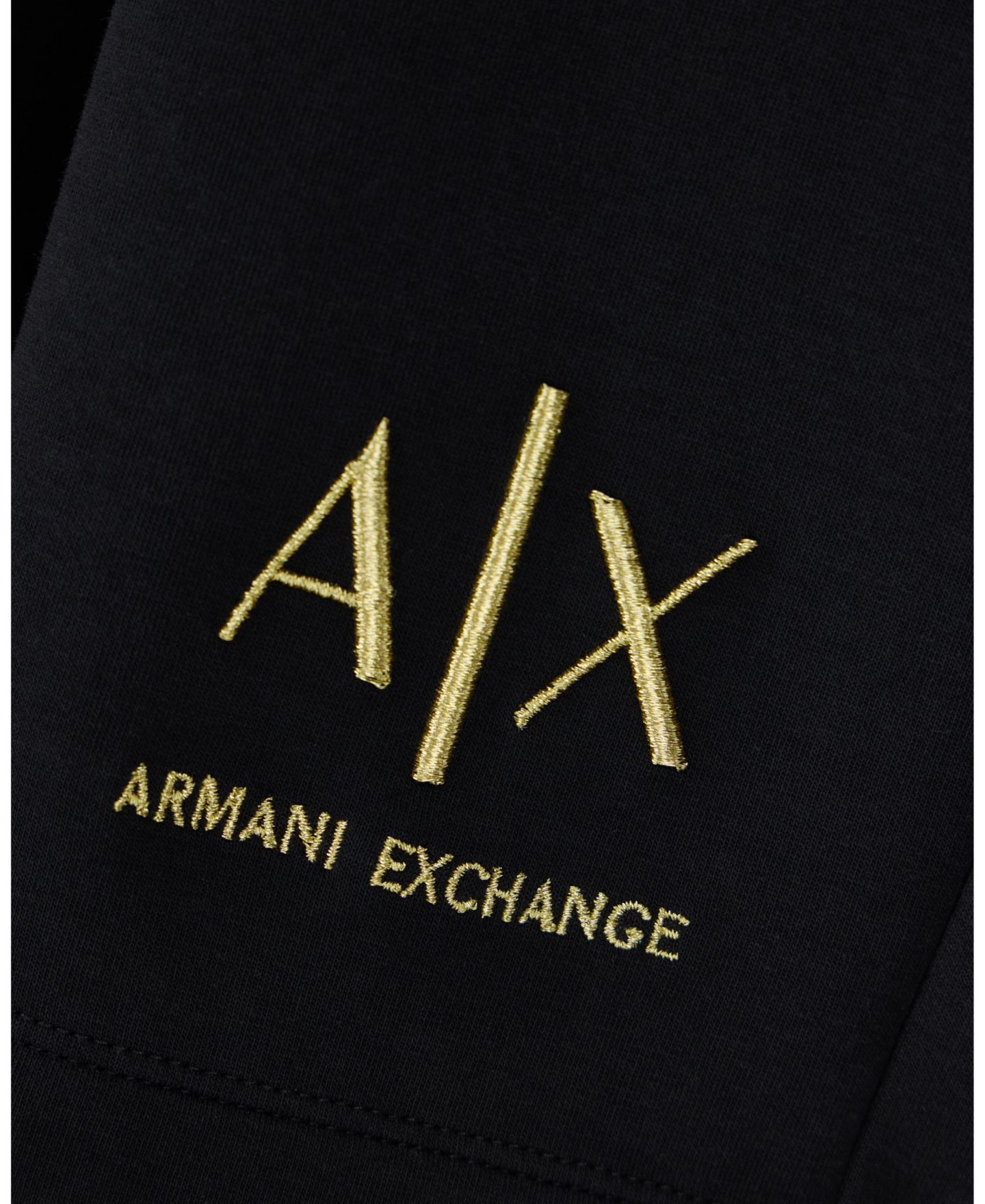 Мужские шорты A|X Armani Exchange Black And Gold Bonded Cotton Short, цвет: Чёрный — фото 7