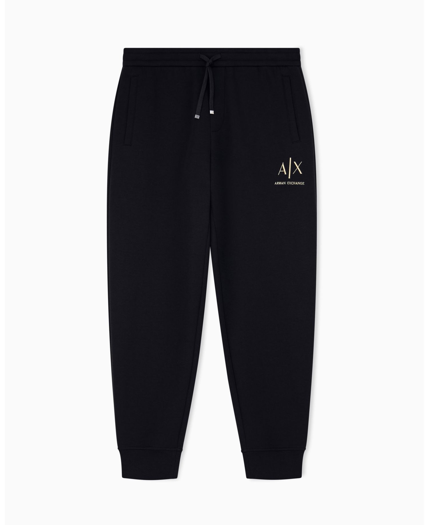Men's Black And Gold Bonded Cotton Jogger