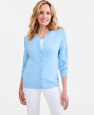 Women's Crewneck Button-Down Cardigan Sweater