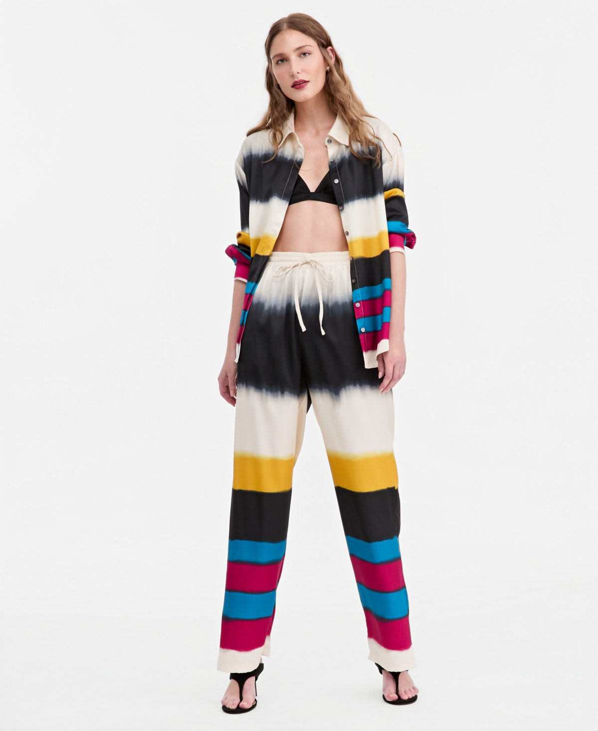 Jonathan Cohen X Macy's Women's Satin Stripe Blouse, Exclusive